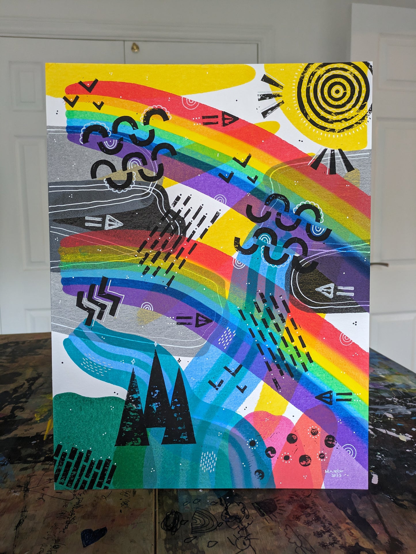 Double over the Cath :: original acrylic painting :: 30x40cm
