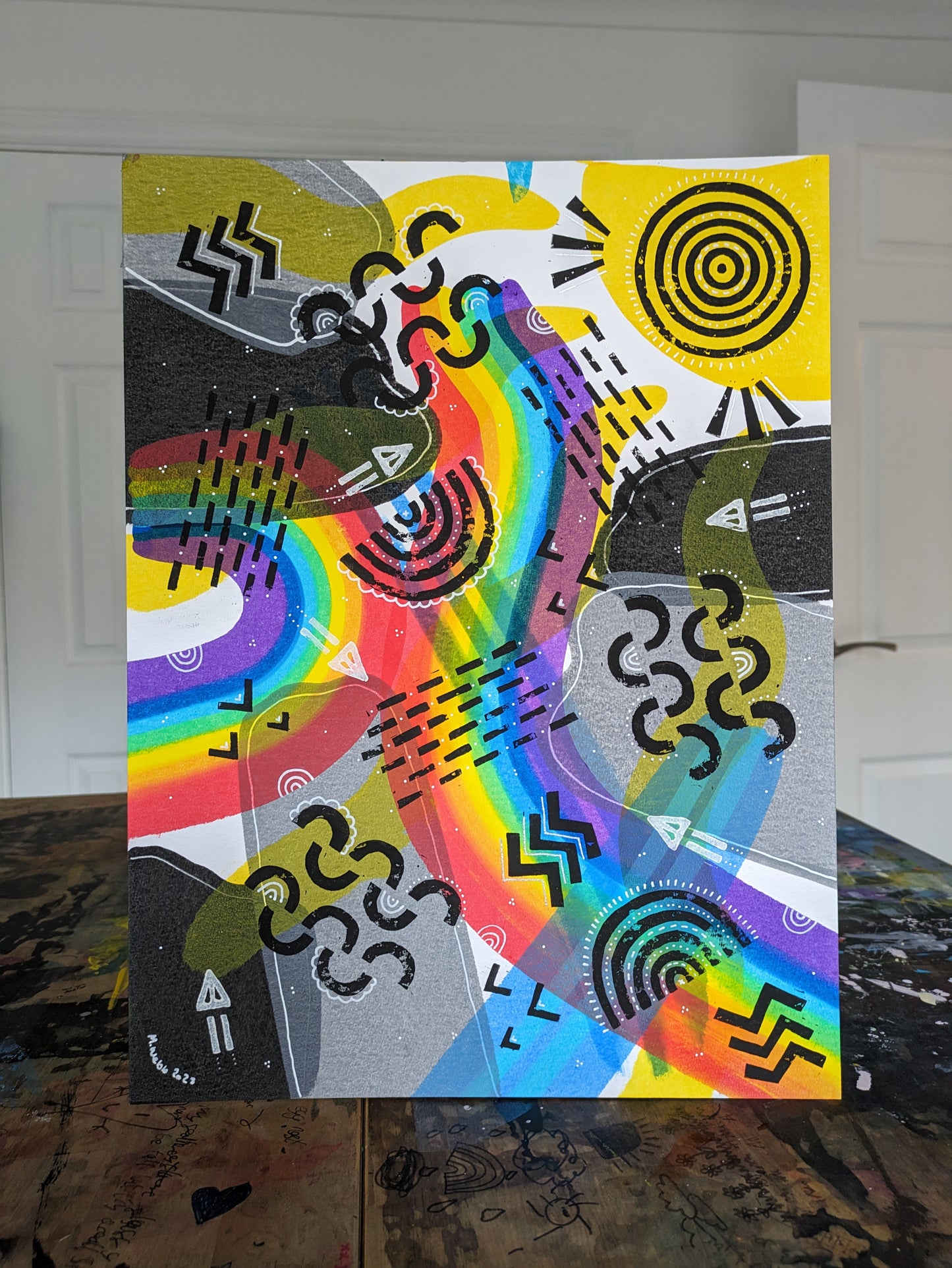 Flying high :: original acrylic painting :: 30x40cm