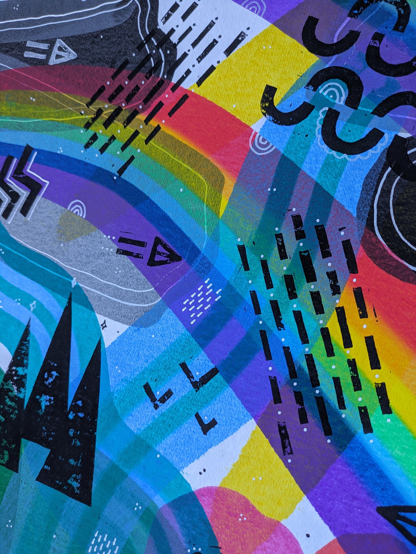Double over the Cath :: original acrylic painting :: 30x40cm