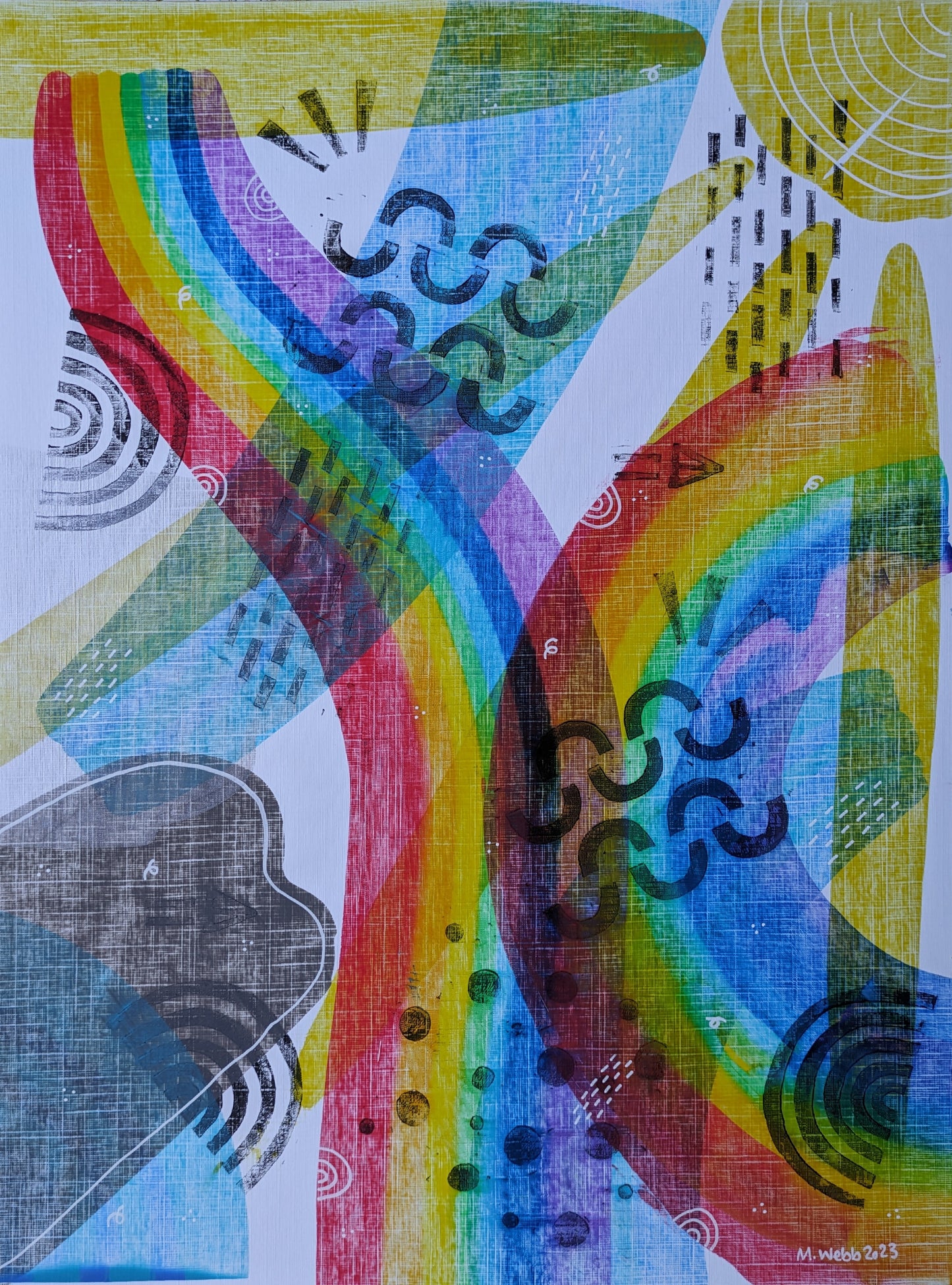 Rainbowscrapes one :: original acrylic painting :: 30x40cm