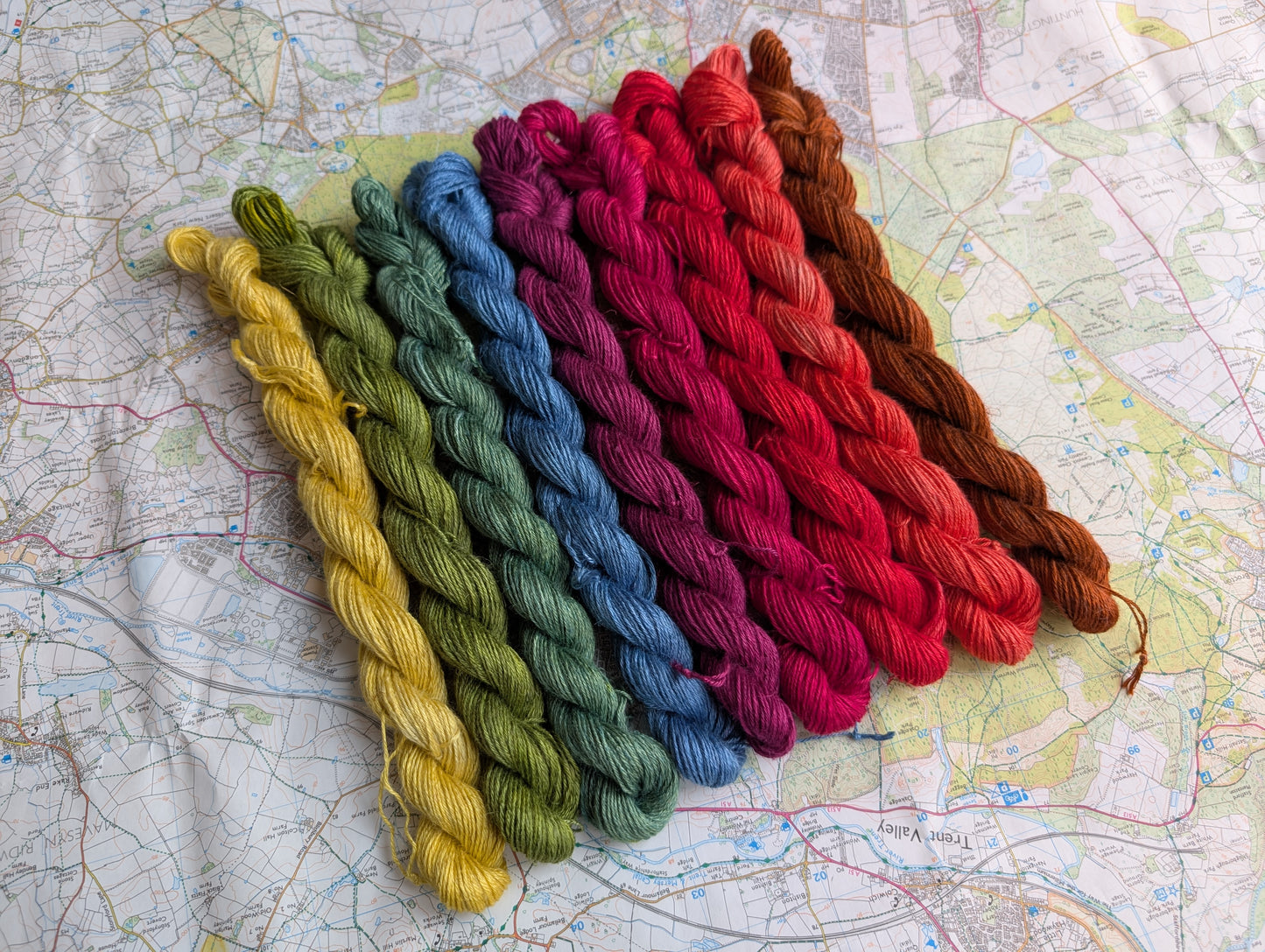Autumn rainbow :: bamboo/linen 4 ply