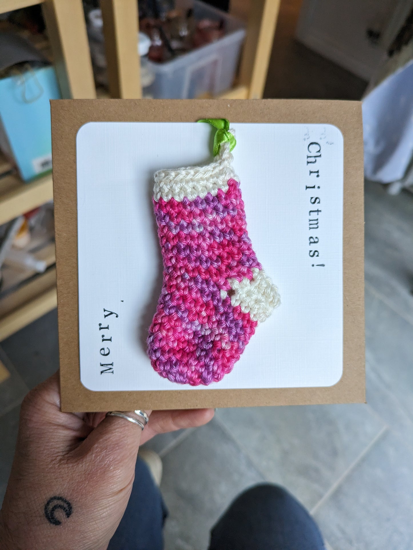 Mini stocking decoration/card!