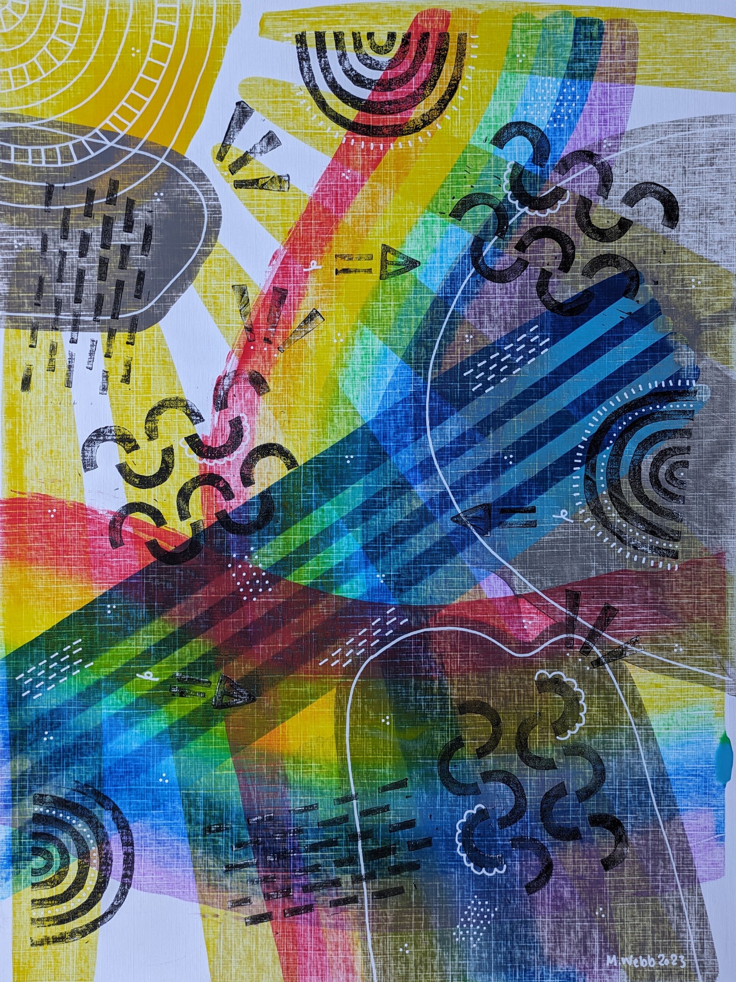 Rainbowscrapes two :: original acrylic painting :: 30x40cm