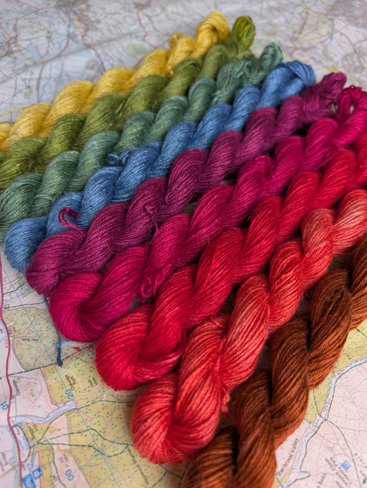 Autumn rainbow :: bamboo/linen 4 ply