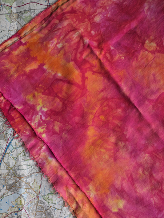Hand dyed cotton fabric 100x70cm
